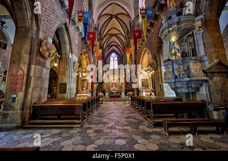 Tourné de l'intérieur de Cathédrale de Saint Jean Baptiste ou Cathédrale de Wroclaw, l'île de la cathédrale ou Ostrow Tumski, la Pologne, l'Europe Banque D'Images