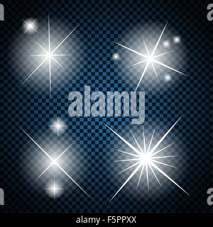 Jeu de lumière rougeoyante Stars avec Sparkles Vector Illustration Illustration de Vecteur