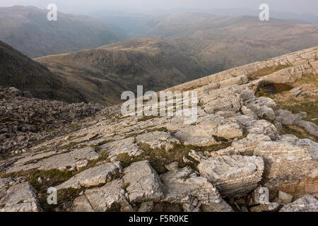 L'étonnante Grande dalle sur Bowfell Banque D'Images