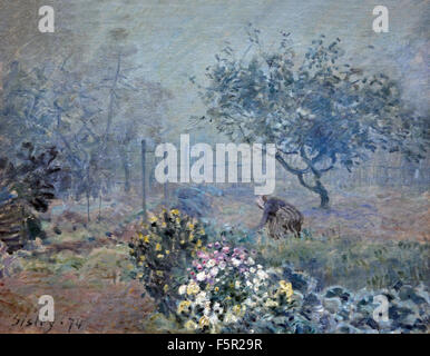 Le brouillard, voisins - Le Brouillard, Voisins1874 Alfred Sisley 1839-1899 Français France Banque D'Images