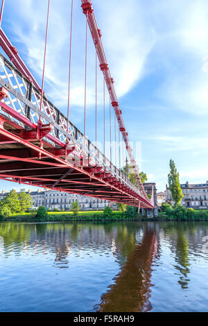 South Portland Street Suspension passerelle sur la rivière Clyde à Glasgow, Écosse, Royaume-Uni Banque D'Images