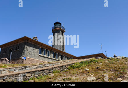 Sept-Iles leuchtturm,Ile aux Moines,l'archipel de Sept-Îles, Perros-Guirec, Côtes-d'Armor,Bretagne,Bretagne,France Banque D'Images