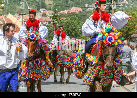 Le tour des Rois. Festival du folklore traditionnel, Vlcnov, UNESCO, Moravie du Sud, Festival de la République tchèque Europe circuit tchèque des Rois Banque D'Images
