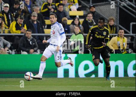 Columbus, Ohio, USA, le 08 novembre, 2015. Audi 2015 MLS Cup Playoffs match entre l'Impact de Montréal et Columbus Crew Stadium, MAPFRE à SC à Columbus OH. Le 8 novembre 2015. Crédit photo : Dorn Byg/CSM Crédit : Cal Sport Media/Alamy Live News Banque D'Images