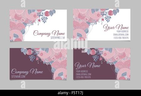 Floral recto-verso carte de visite Illustration de Vecteur