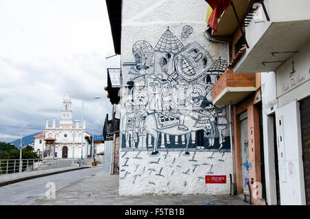 L'Art de rue près de la Iglesia Todos Santos Banque D'Images