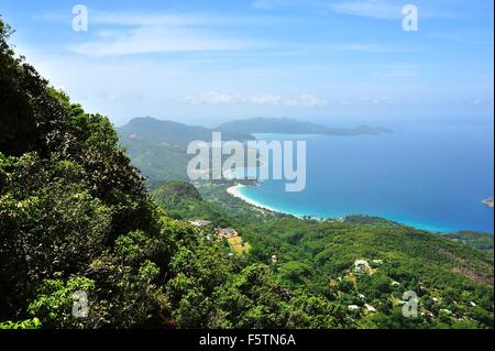 Vue du Morne Blanc, île de Mahé, Seychelles Banque D'Images