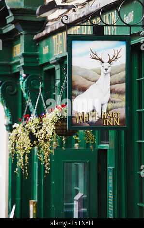 Un signe extérieur d'un pub dans le quartier de Grassmarket, Édimbourg, Écosse, Grande-Bretagne. Banque D'Images