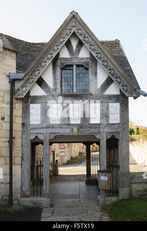 St Marys church lych gate. Painswick, Gloucestershire, Angleterre Banque D'Images