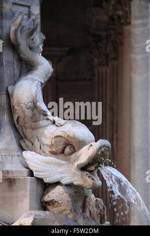 Détail de la fontaine du Panthéon de Rome, Italie Banque D'Images