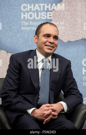 Son Altesse Royale le prince Ali Bin Al Hussein, membre du Comité exécutif de la FIFA, offre sa conférence "La réforme" de la FIFA à Chatham House. Comprend : SON ALTESSE ROYALE LE PRINCE Ali Bin Al Hussein Où : London, Royaume-Uni Quand : 10 Oct 2015 Banque D'Images