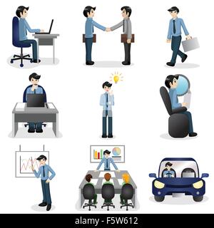 Un vecteur illustration de petites entreprises d'icônes dans situation différente Illustration de Vecteur