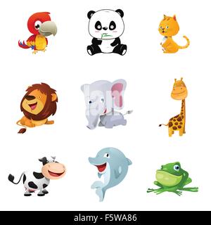 Un vecteur illustration de icônes animal mignon Illustration de Vecteur
