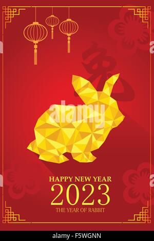 Un vecteur illustration de l'année de conception de lapin pour célébration du Nouvel An chinois Illustration de Vecteur