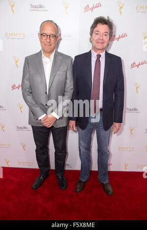 Nièce d'Nash avec le groupe de pairs écrivains salue le 67e Emmy Awards nominés pour l'écriture exceptionnelle à un cocktail exclusif à Beverly Hills avec : David Crane, Jeffrey Klarik Où : Los Angeles, California, United States lorsque : Banque D'Images