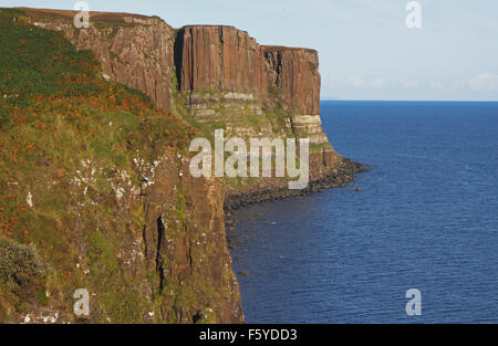 Une vue de Kilt Rock à Ellishadder, près d'Oban, Trotternish, île de Skye, Hébrides intérieures, Ecosse, Royaume-Uni. Banque D'Images