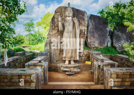 Avukana Kekirawa près de Statue de Bouddha, le Sri Lanka Banque D'Images