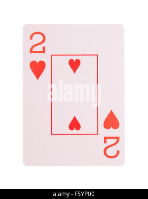 Carte à jouer (deux) isolé sur fond blanc Banque D'Images