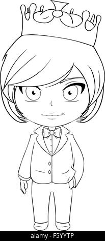 Vector illustration coloriage d'un prince en souriant. Illustration de Vecteur