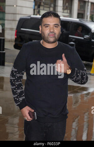 Des stars à la BBC Radio 1 studios comprenant : naughty boy, Shahid Khan Où : London, Royaume-Uni Quand : 23 sept 2015 Banque D'Images