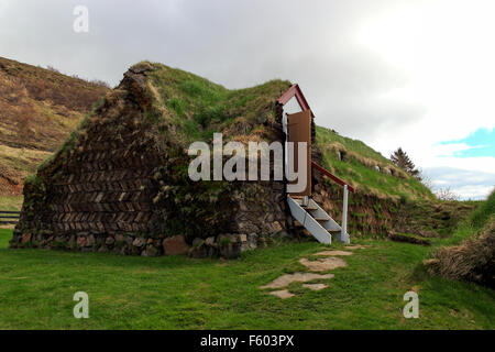 Le Musée folklorique de Laufas Eyjafjörður le nord de l'Islande Banque D'Images