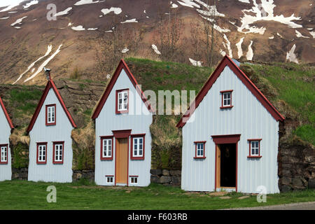 Le Musée folklorique de Laufas Eyjafjörður le nord de l'Islande Banque D'Images