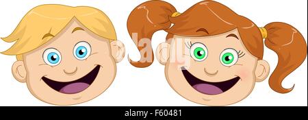 Vector illustration of cute boy and girl chefs isolés. Illustration de Vecteur