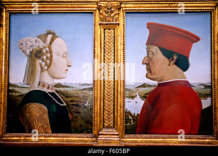 Portraits du duc et de la duchesse d'Urbino par Piero della Francesca Banque D'Images