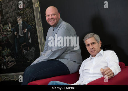 Stuart Rose et Tom Keegan juges pour nouvelle concurrence Ocado de trouver de nouvelles affaires alimentaire pour le distributeur alimentaire en ligne. Photo de M & C Saatchi 15 bureaux de Golden Square London W1 Banque D'Images