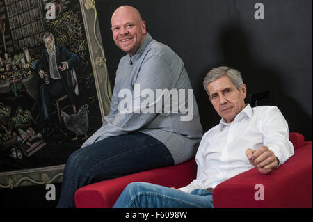 Stuart Rose et Tom Keegan juges pour nouvelle concurrence Ocado de trouver de nouvelles affaires alimentaire pour le distributeur alimentaire en ligne. Photo de M & C Saatchi 15 bureaux de Golden Square London W1 Banque D'Images