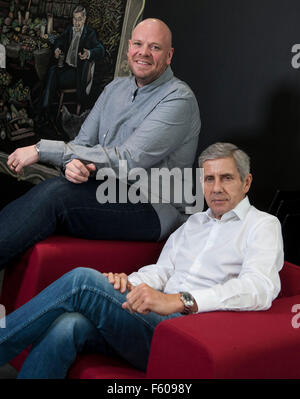 Stuart Rose et Tom Keegan juges pour nouvelle concurrence Ocado de trouver de nouvelles affaires alimentaire pour le distributeur alimentaire en ligne. Photo de M & C Saatchi 15 bureaux de Golden Square London W1 Banque D'Images