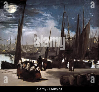 Clair de lune sur le port de Boulogne - clair de lune sur le port de Boulogne 1869 Édouard Manet 1832 - 1883 France Banque D'Images