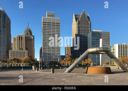 Detroit, Michigan, en centre ville Banque D'Images