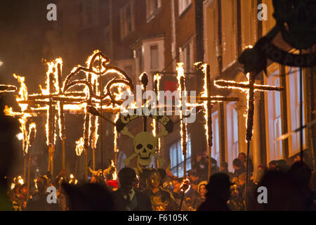 Lewes Bonfire Bonfire Night, célébrations, East Sussex, Angleterre, Royaume-Uni Banque D'Images