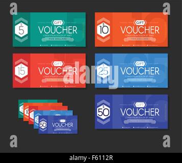 Chèque Cadeau moderne design matériel modèle de palette. Illustration de Vecteur