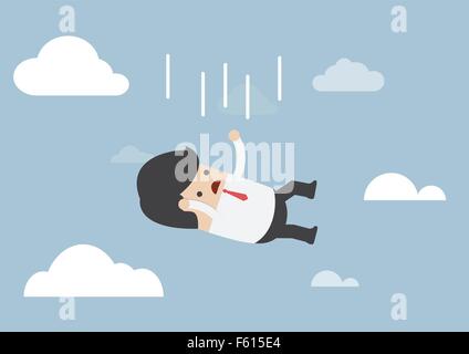 Businessman tombant du ciel, VECTOR, EPS10 Illustration de Vecteur