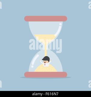 Businessman piégés dans Hourglass, VECTOR, EPS10 Illustration de Vecteur