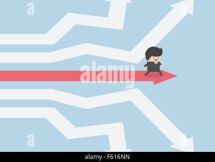 Businessman walking sur la route du succès, VECTOR, EPS10 Illustration de Vecteur