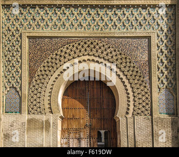 Anciennes portes à Meknes, Maroc Banque D'Images