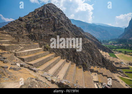 Ollantaytambo ruines dans la vallée sacrée, Pérou Banque D'Images