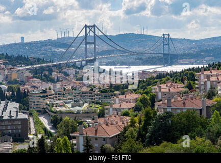 Pont du Bosphore, Istanbul, Turquie, samedi, 19 Septembre, 2015. Banque D'Images