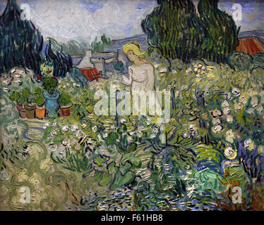Mademoiselle Gachet dans son jardin à Auvers-sur-Oise 1890 Vincent van Gogh 1853– 1890 le peintre post-impressionniste néerlandais des pays-Bas Banque D'Images
