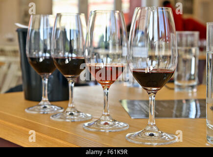 Dégustation de vins de porto au Quinta do bonfim, l'un des meilleurs vignobles de la ville de Pinhao, vallée du Douro, Porto e Norte, Portugal. Banque D'Images