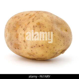 Tubercule de pomme de terre nouveau isolé sur fond blanc dentelle Banque D'Images