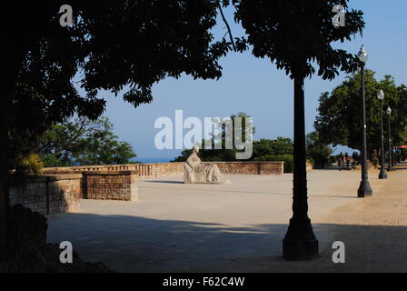 Jardins près de château de Montjuic, Barcelone, Espagne Banque D'Images