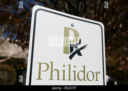 Un logo affiche à l'extérieur du siège de Philidor RX Services, LLC, à Hatboro, New York le 8 novembre 2015. Banque D'Images