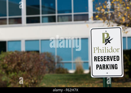 Un logo affiche à l'extérieur du siège de Philidor RX Services, LLC, à Hatboro, New York le 8 novembre 2015. Banque D'Images