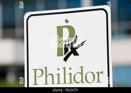 Un logo affiche à l'extérieur du siège de Philidor RX Services, LLC, à Hatboro, New York le 8 novembre 2015. Banque D'Images