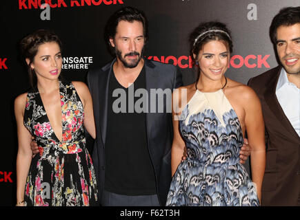 Première mondiale de la "Lionsgate Knock Knock' en chinois TCL 6 cinémas à Hollywood - Arrivées avec : Ana de Armas, Keanu Reeves, Lorenza Izzo, Eli Roth Où : Los Angeles, California, United States Quand : 07 Oct 2015 Banque D'Images