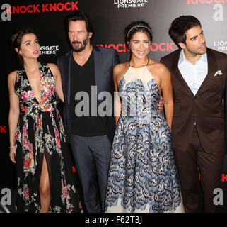 Première mondiale de la "Lionsgate Knock Knock' en chinois TCL 6 cinémas à Hollywood - Arrivées avec : Ana de Armas, Keanu Reeves, Lorenza Izzo, Eli Roth Où : Los Angeles, California, United States Quand : 07 Oct 2015 Banque D'Images